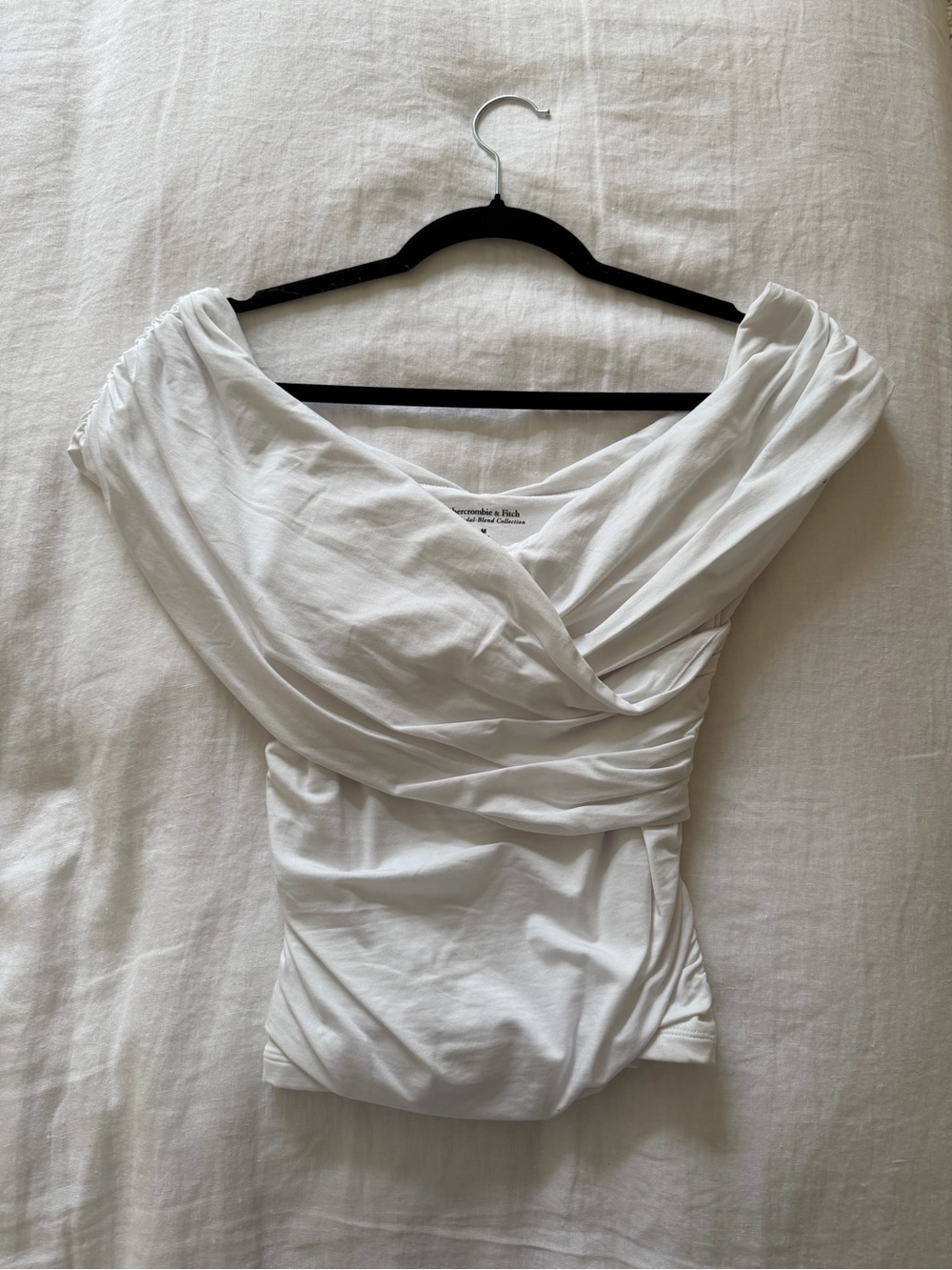 Abercrombie & Fitch White V-Neck Modal Blend Top